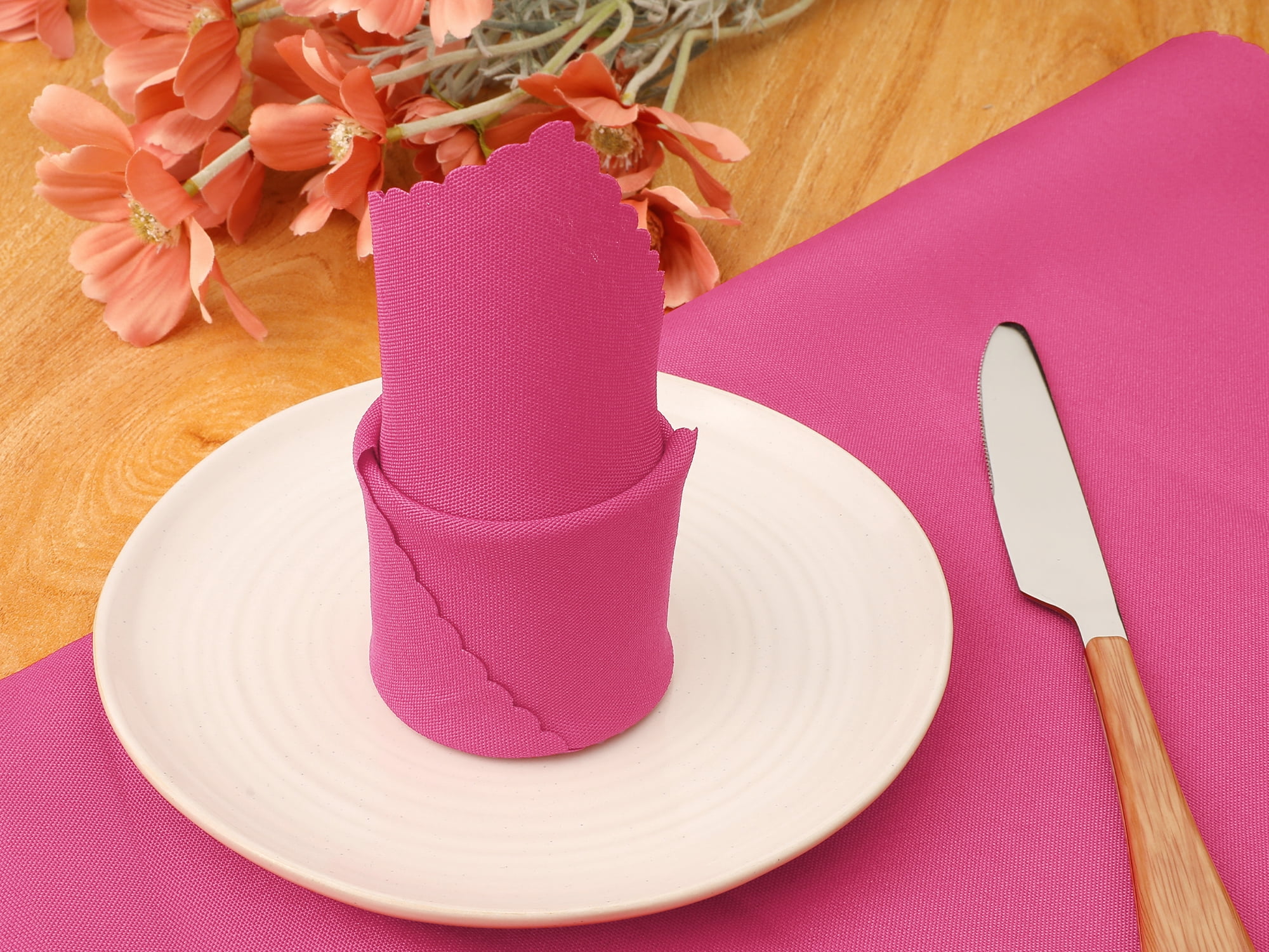 Unique Bargains 6 Pack Polyester Great Napkin Choice for Wedding Restaurant Dinner Banquet Rose Red
