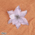 thumbnail image 2 of 24Pcs Christmas Glitter Artificial Poinsettia Flowers Xmas Poinsettia Artificial Wedding Flowers Decorations Xmas Tree Ornaments for Party Favors, 6inch, 2 of 9