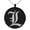 Black, variant on Stainless Steel Letter L Initial Old English Monogram Engraved Small Medallion Circle Charm Pendant Necklace