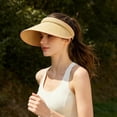 thumbnail image 2 of Sun Visors for Women Men, Lightweight Sun Hat Sunvisor for Running, Portable Outdoor Sports Visor for Beach Summer Hiking and Walking, Breathable Cap, Lightweight Visor for Travel, Beige, 2 of 5