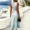 thumbnail image 6 of KLHDSF Dresses For Women Crew Neck Sleeveless Fit And Flare Fashionable Lightweight Elegant Summer Dress Light Green S, 6 of 6