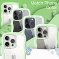 thumbnail image 7 of JETech Cute Case for iPhone 15 Pro Max 6.7-Inch, Wave Frame Curly Shape Shockproof Phone Cover for Women and Girls, Clear Hard PC Back (Green), 7 of 7