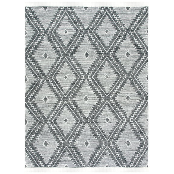 SAFAVIEH Kilim Randa Diamond Wool Area Rug, Ivory/Black, 8' x 10'