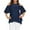 Navy, variant on JeashCHAT Womens Tops Dressy Casual Plus Size Women O-Neck Cold Shoulder Solid Lace Short Sleeve Zipper Tops Blouse