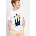 thumbnail image 4 of Short Sleeve T-Shirt with (Giraffe Family) Flock Graphic Print - White, 4 of 9