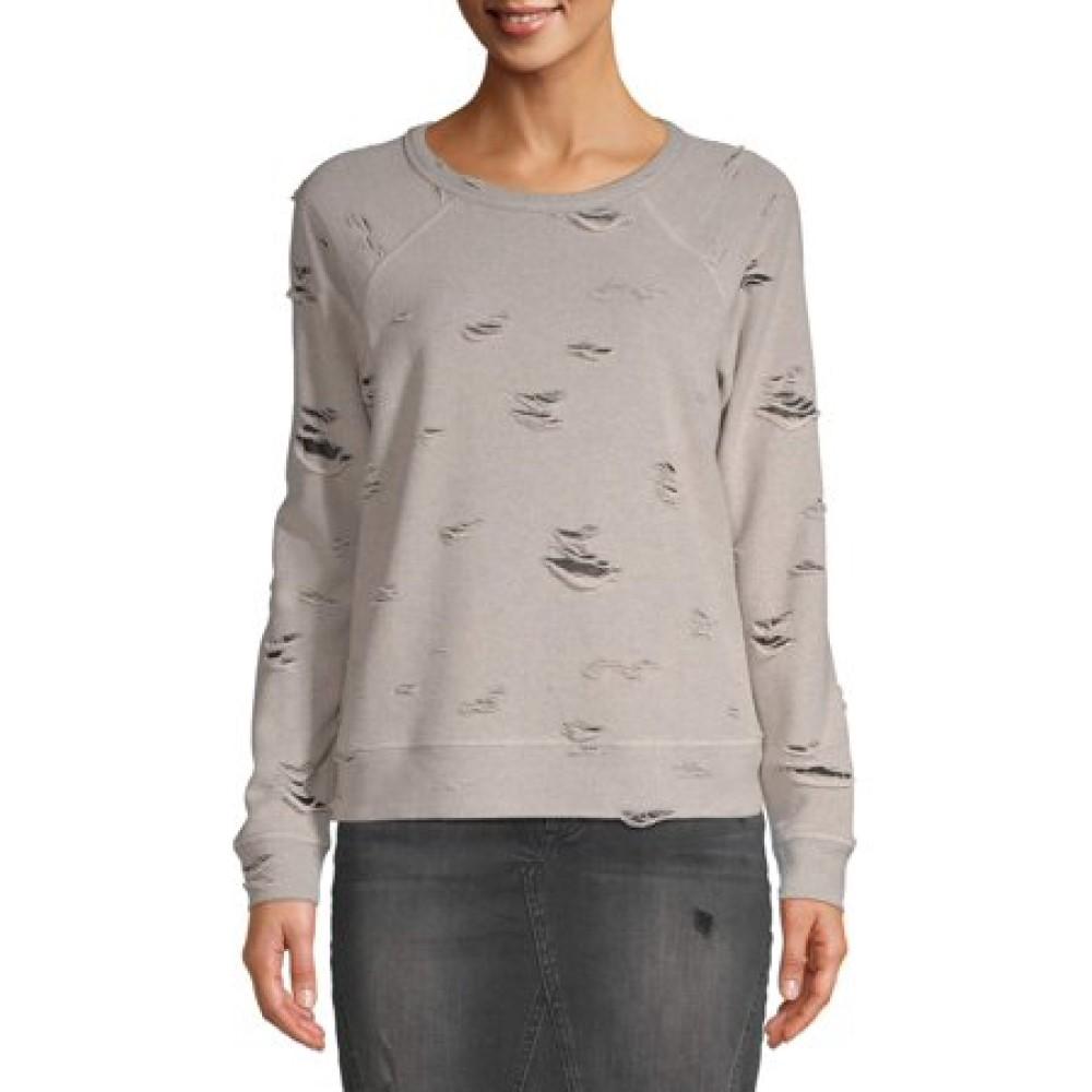 Scoop French Terry Distressed Sweatshirt Women's M - image 1 of 7
