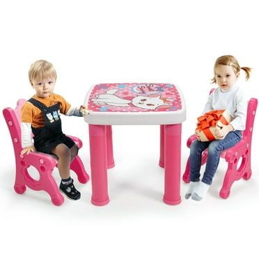 Humble Crew Kids 3pc Plastic Dry Erase Activity Table Chair Set With 100 Building Blocks White Orange Blue Com Humble Crew Kids 3pc Plastic Dry Erase, Best Table And Chair For 2 Year Old