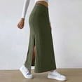 thumbnail image 4 of Baqcunre Wrap Dress Ribbed Knit Skirt Women's Long Skirts with Slit High Waist Vintage Retro Skirts Casual Skirt Autumn Skirt with Elastic Waistband Skirts for Women Maxi Skirts for Women, 4 of 8