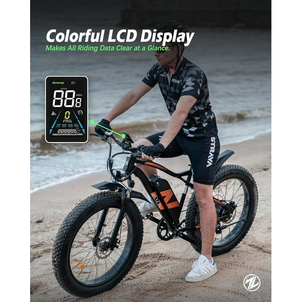 Zdza 26 X 4.0 Fat Tire Electric Bike For Adults Peak 1500w Motor 115km Long Range 45km H Top Speed 48v 14.5ah Electric Mountain Bike E Bike Snow Bi
