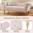thumbnail image 4 of Christopher Knight Home 60.75" Vintage Velvet Upholstered Bench, Button Tufted Ottoman with Rolled Arms, Pink, 4 of 9
