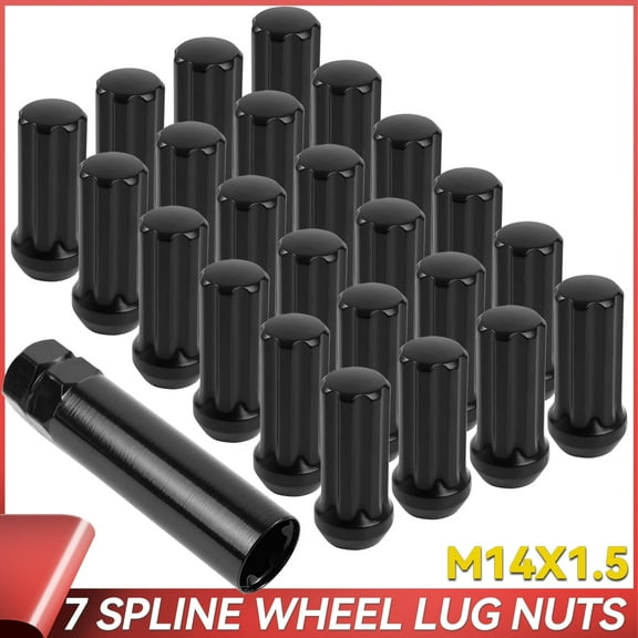 OEMASSIVE 24Pcs 2" Black M14x1.5 Spline Lug Nut for Chevy Silverado Suburban Express 1500