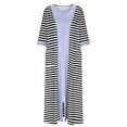 thumbnail image 1 of HUJlwoi Chemise de Nuit Imprimée pour Femmes Rayée Longue Robe de Bain Zippée Robe Décontractée Chemise de Nuit Manches 3/4 avec Poches, 1 of 4