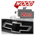 thumbnail image 2 of 2Pcs 5"x10" Chevy Emblem Bowtie Black Wood Vinyl Wrap Sticker Decal Film Sheet, 2 of 8
