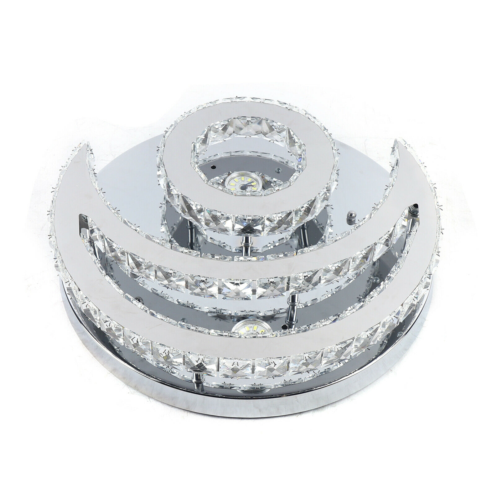 Modern Crystal Led Chandelier Moon Shaped Lamp Fixture Ceiling Pendant Light Crystal LED Ceiling Light Fixture Chandelier Lighting Modern Pendant Lamp Indoor Moon Shaped Lamp Ceiling Pendant Light