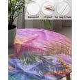 thumbnail image 5 of Summer Colorful Starfish Palm Leaf Fitted Round Tablecloths Elastic Edged Table Covers 36"-44",Coastal Ocean Plant Life Waterproof Dining Room Kitchen Table Cloth for Holiday Party Tables Decor, 5 of 8