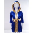 thumbnail image 3 of Moggemol Robe de Boxe pour Garçons Robe Longue en Satin avec Capuche et Ceinture Tenue de Boxe Halloween Bleu Royal 10, 3 of 7