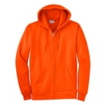 thumbnail image 6 of Port & Company PC90ZHT Mens Essential Fleece Full-Zip Hooded Sweatshirt, Safety Orange - 2XL Tall, 6 of 6