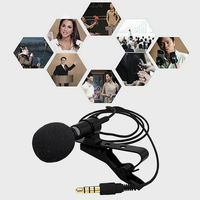 Microphone à Clipser Col Lavalier Filaire Micro Lavalier portable Micro Entretien Discours Microphone portable, 2 Pcs