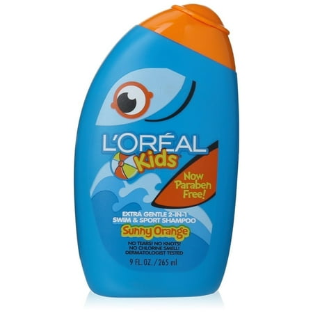 L'Oreal Kids Extra Gentle 2-in-1 Swim & Sport Shampoo, Sunny Orange 9.0 Fluid (Best Blue Shampoo For Orange Hair)