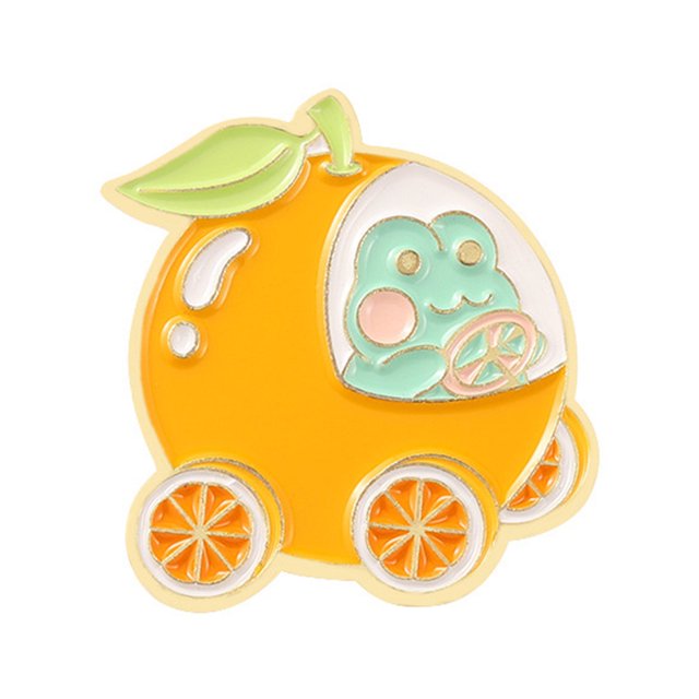 Qarigey Broches Dibujos animados Rana Fruta Forma Pintura Esmalte divertido Pasadores de solapa Insignia Niños Niñas Accesorios Clip Ropa Accesorios de disfraces XZ5343 Qarigey AP010034-04