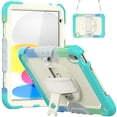 thumbnail image 2 of For iPad (A16)11th /10th Generation 11/10.9 inch 2025/2022 Case, 360 Rotating Shockproof Cover with Stand, Screen Protector, Shoulder Strap, Rainbow Blue, 2 of 7