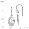 thumbnail image 2 of 925 Sterling Silver Rhodium-plated Polished Oval Dangle Shepherd Hook Earrings, 2 of 5