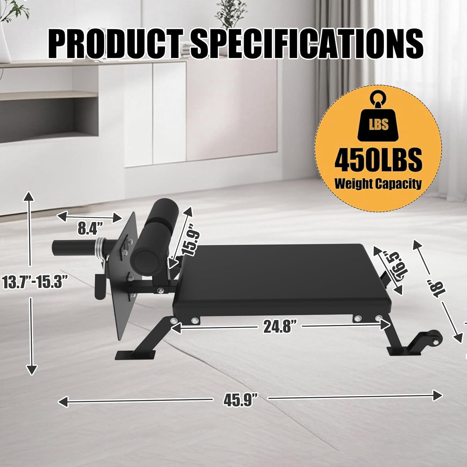 Nordic Hamstring Curl Machine,Height Adjustable Nordic Curl Bench, Compact Home Gym Equipment for Strength Training for Home Gym,450 LBS