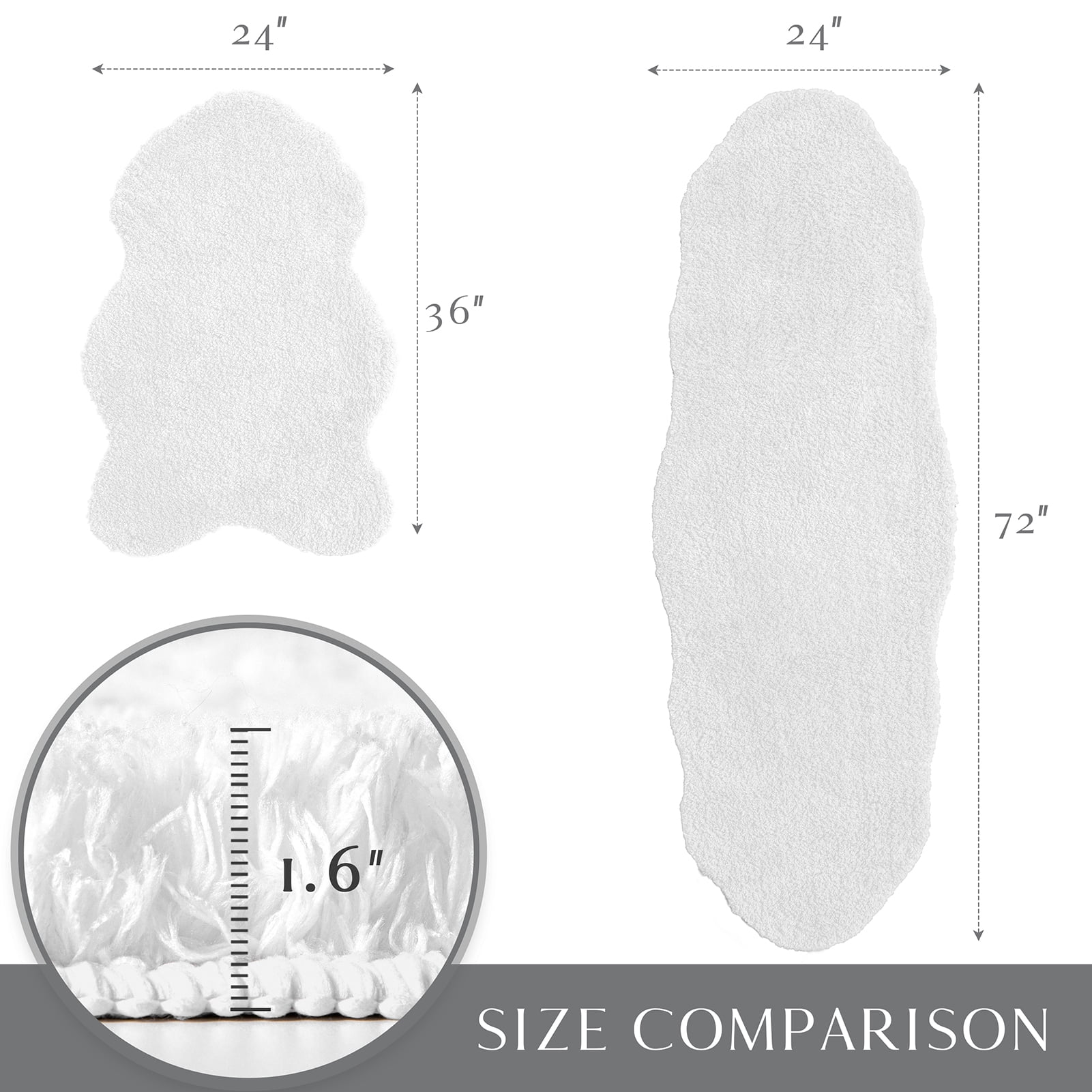 Phantoscope 2pcs Bathroom Rugs Set, Non Slip Quick Drying Ultra Soft Water Absorbent Bath Rug Mat Carpet, 24" x 36" + 24" x 72", Black