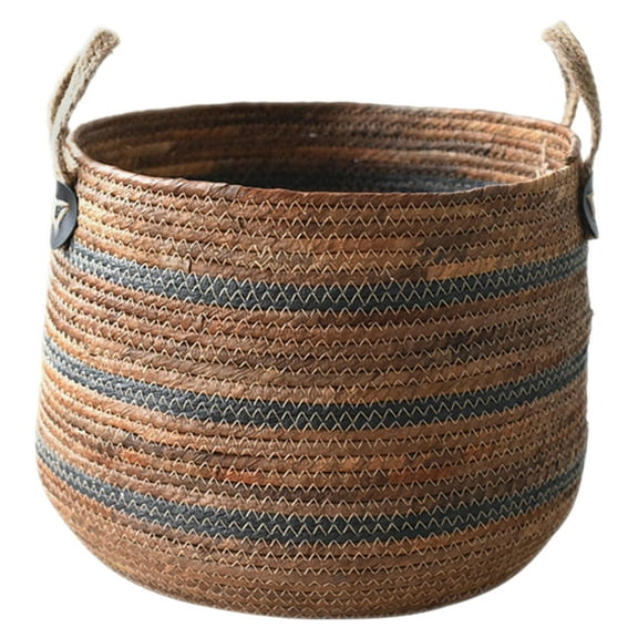 OFFIGAM Woven Storage Basket Light Brown for Clothes and Household Items with Rustic Design