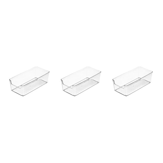 Redempat Lightweight And Portable Transparent Storage For Easy And Organization Clear Long box S 3Set