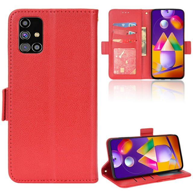 Samsung Galaxy M31S Case , PU Leather Flip Cover Card Slots Magnetic Closure Wallet Case for Samsung Galaxy M31S