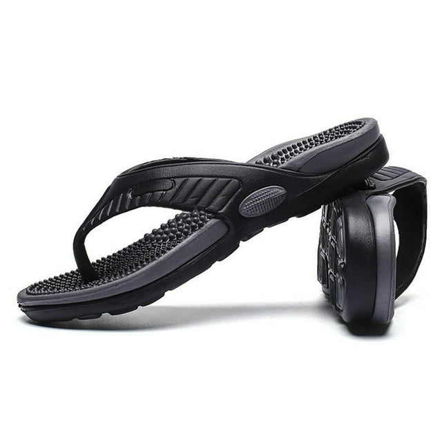 1 Paire de Pantoufles pour Homme, Sandales de Massage Antidérapantes, Sandales de Plage, Chaussures d'Intérieur et d'Extérieur, Mode Décontractée, Confortables, Rouges 42