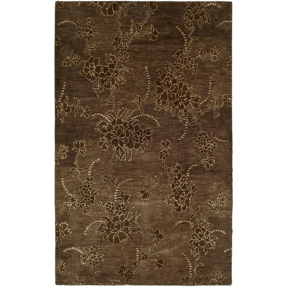 SAFAVIEH Soho Anabel Floral Wool Area Rug, Brown, 3'6" x 5'6"