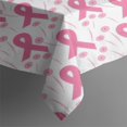thumbnail image 3 of Pink Breast Cancer and Pioneer Flower Rectangle Tablecloth 60"x84",Waterproof Polyester Rectangle Table Cloth, Wipeable Spillproof Polyester Tablecloth for Dining, Camping, Indoor and Outdoor, 3 of 5