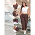 thumbnail image 3 of Gleelist Women's Plus Size Wide Leg Pants Lightweight Casual High Waist Side Slit Flowy Lounge Trouser With Pockets XL-5XL, 3 of 5