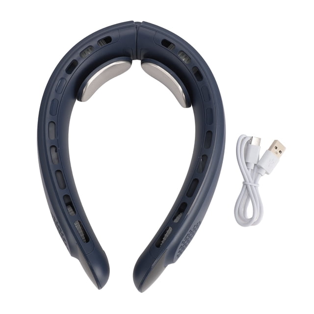 Ventilador de cuello sin aspas, recargable por USB, con refrigeración de 360 grados, portátil, con pantalla LED, para verano, exterior e interior