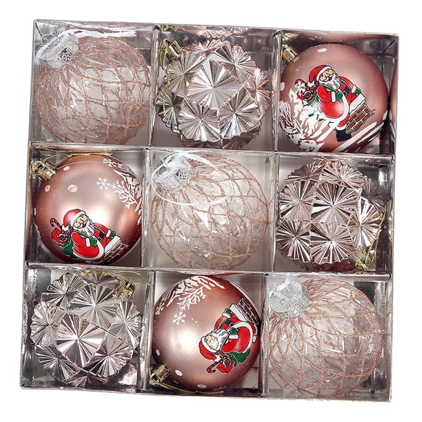 Bolas colgantes para fiestas,Bolas De Navidad Adornos Adornos Para Árboles De Navidad,Adornos decorativos inastillables para decoración de árboles de Navidad,Fiesta navideña Oro rosa mayimx Bolas colgantes para fiestas