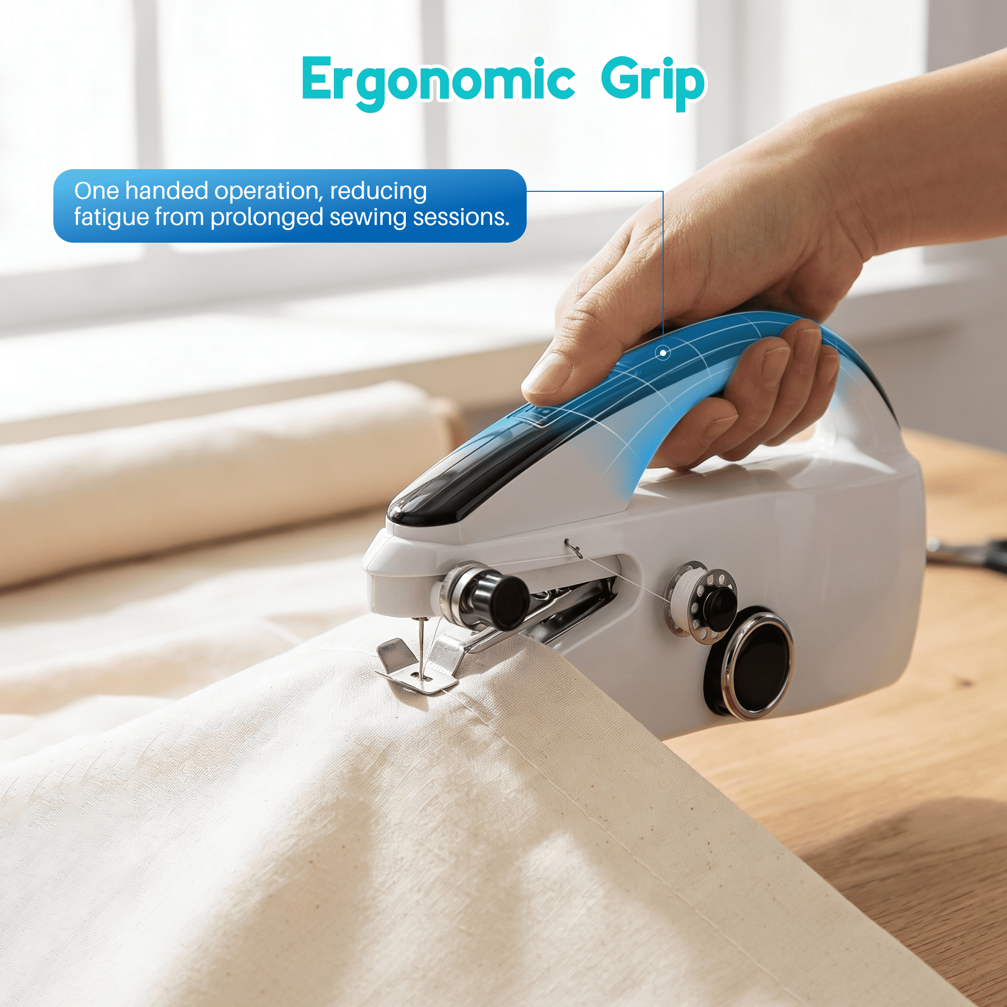 BCOOSS Handheld Sewing Machine, Portable Small Sewing Machine with 2 Speed Modes for Home Travel