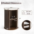 thumbnail image 4 of Faux Marble End Table with Sliding Door, 17.3" Modern Round Nightstand with Fluted Detailing & Adjustable Shelve, Compact Side Table for Bedroom Living Room, 4 of 8