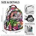 thumbnail image 5 of CHAQLIN Water Resistant Kids Backpacks for Travel Elementary School, 600D Polyester Breathable Strap Bookbag, Doodle-Style Cartoon, 5 of 9