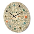 thumbnail image 3 of Designart 'Retro Pattern Over Floral V' Mid-Century Modern Wood Wall Clock, 3 of 5