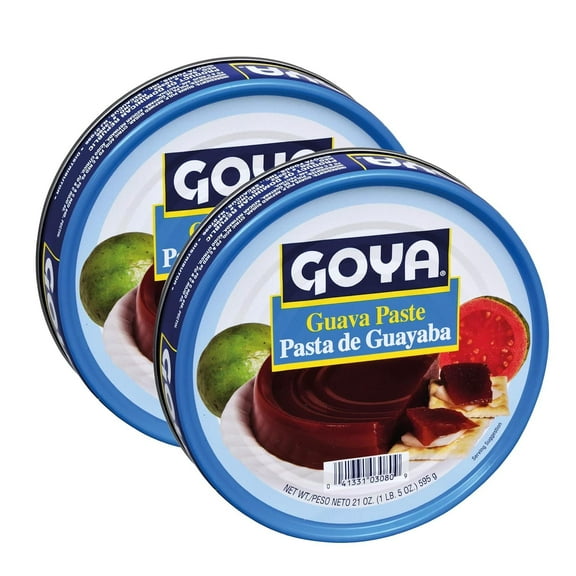 Guava Puree Paste by Goya, Guava Jelly for Breakfast Pastries, Guava Concentrate Jam Made With Guava Pulp, Pasta de Guava, Latin Cooking and Baking Kitchen Staple, 21 oz Cans, Pack of 2