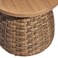 thumbnail image 6 of Beautiful Wicker Outdoor Side Table with Faux Wood Top by Drew Barrymore, Brown, 6 of 11