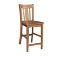 thumbnail image 3 of International Concepts 30" Round Solid Wood Pedestal Gathering Height Table with 2 San Remo Counter Height Stools in Distressed Oak, 3 of 4