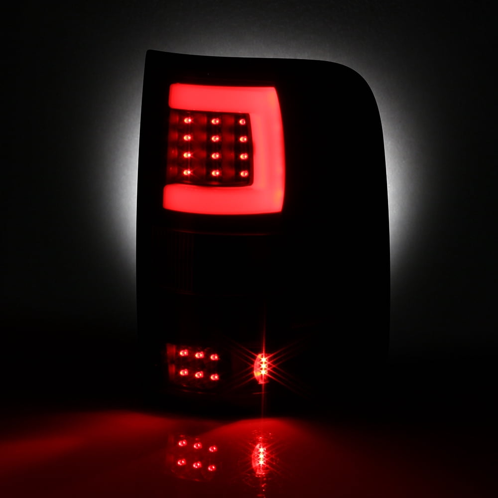 AKKON - For 2004 2005 2006 2007 2008 Ford F150 LED Tube Black Tail Lights Brake Lamps Replacement Set