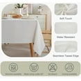 thumbnail image 4 of Textured Table Cloth for Rectangle Tables 60×102 Inch Waterproof Linen Tablecloth Spill Proof and Wrinkle Free Table Cover for Dining Table,Farmhouse Kitchen, Parties and Holidays,White, 4 of 6