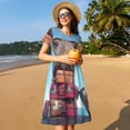 thumbnail image 4 of Disketp Elephant Sits para Vestido de Manga Corta para Mujeres, Vestidos de Verano para Mujeres, Casual y Holgado para la Playa, 4 of 6