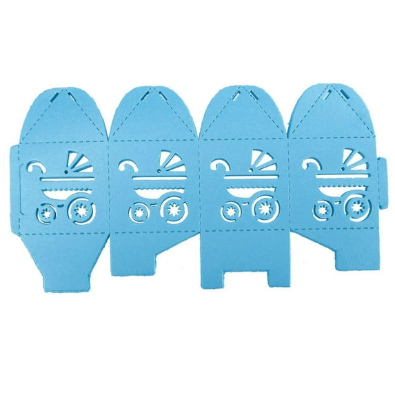 Laser Cut Favor Boxes, Baby Stroller, 2-Inch, 12-Piece, Blue