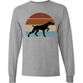 thumbnail image 3 of Inktastic Hunting Dog Retro Sunset Long Sleeve T-Shirt, 3 of 5