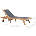 thumbnail image 3 of vidaXL Folding Sun Loungers with Wheels 2 pcs Solid Teak and Textilene, 3 of 10